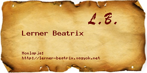 Lerner Beatrix névjegykártya